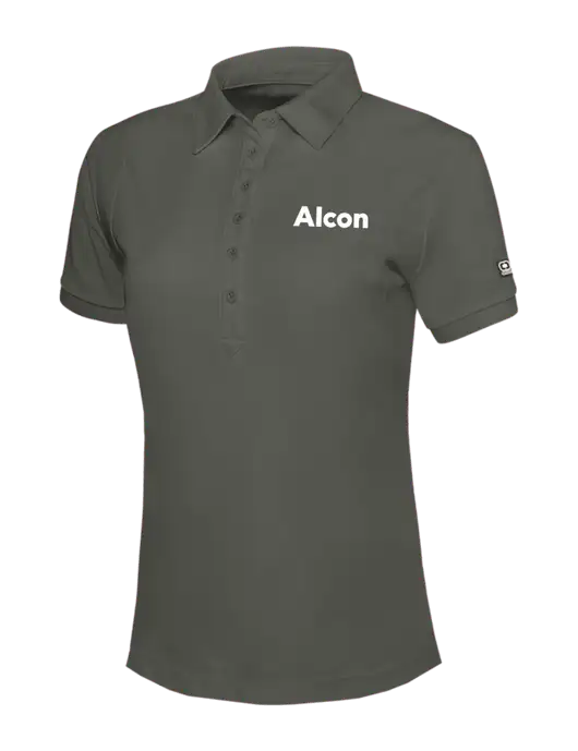 OGIO Womens Medium Grey Jewel Polo w/Alcon Logo
