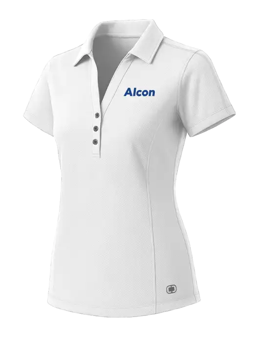 OGIO Womens White ONYX Polo w/Alcon Logo