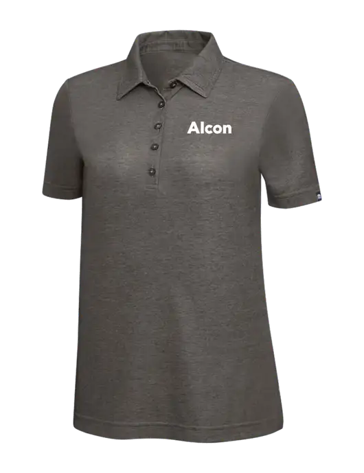 TravisMathew Black Heather Womens Oceanside Polo w/Alcon Logo