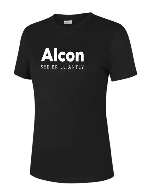  Womens Black PosiCharge Competitor Tee w/Alcon Logo