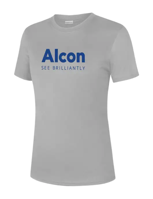  Womens Light Grey PosiCharge Competitor Tee w/Alcon Logo