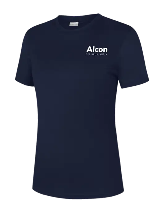 Womens Navy PosiCharge Competitor Tee w/Alcon Logo