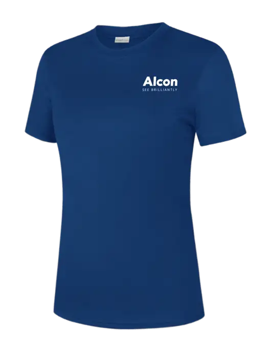 Womens Royal PosiCharge Competitor Tee w/Alcon Logo