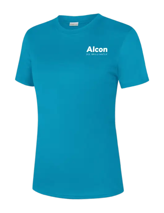  Womens Sapphire PosiCharge Competitor Tee w/Alcon Logo