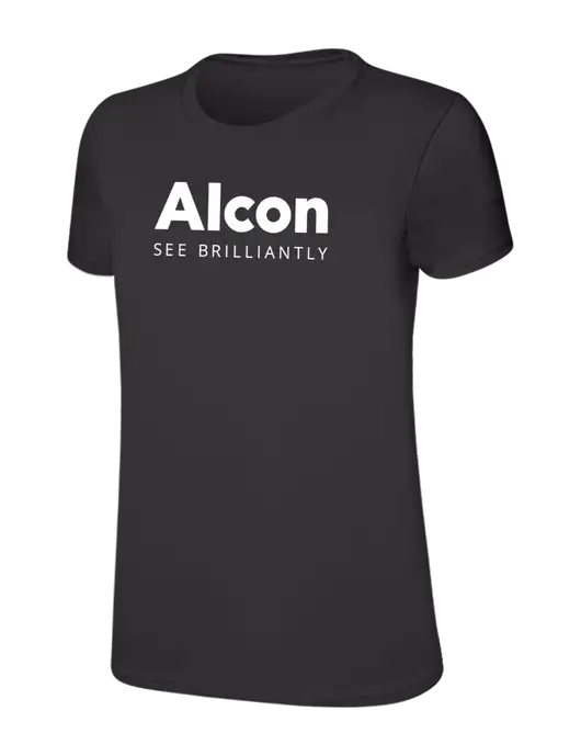 Womens Ring Spun Charcoal 4.5 oz T-Shirt w/Alcon Logo
