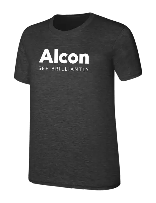 Womens Ring Spun Dark Heather Grey 4.5 oz T-Shirt w/Alcon Logo