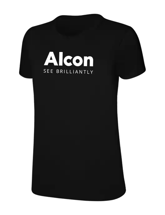 Womens Ring Spun Jet Black 4.5 oz T-Shirt w/Alcon Logo