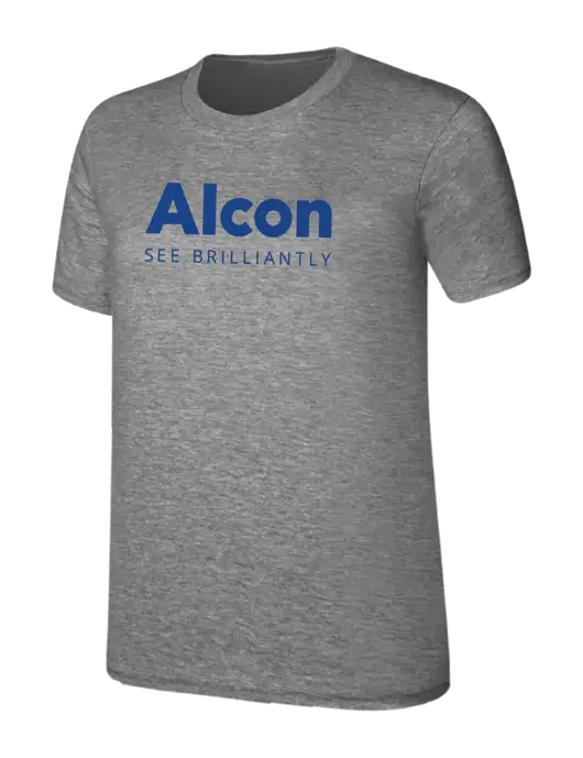 Womens Ring Spun Light Grey Heather 4.5 oz T-Shirt w/Alcon Logo