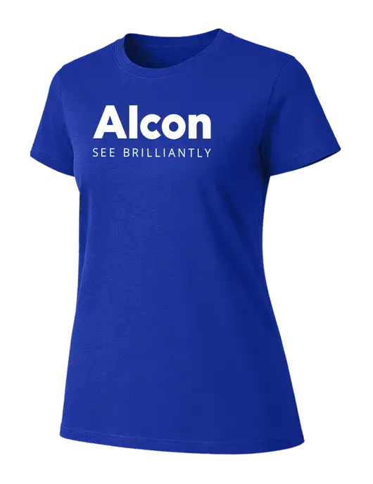 Womens Ring Spun Royal 4.5 oz T-Shirt w/Alcon Logo