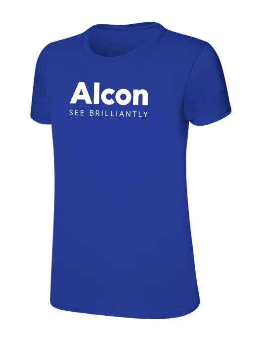 Womens Ring Spun Royal 4.5 oz T-Shirt w/Alcon Logo