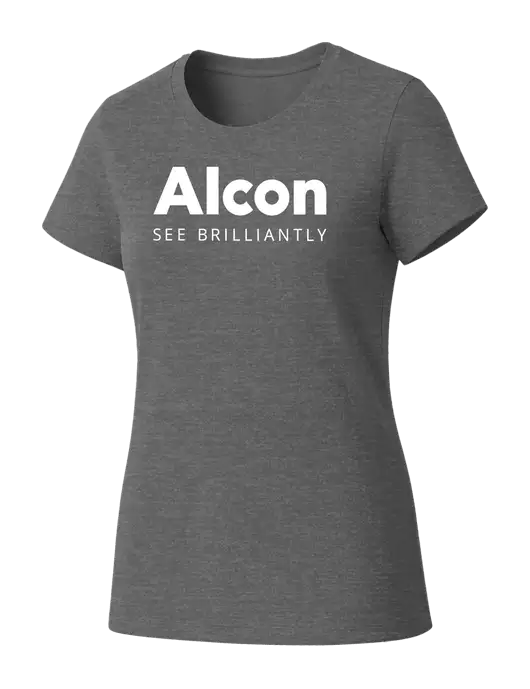 Womens Seriously Soft Grey Frost T-Shirt w/Alcon Logo
