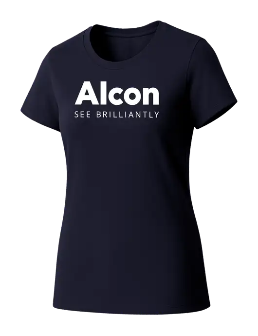 Womens Seriously Soft New Navy T-Shirt w/Alcon Logo