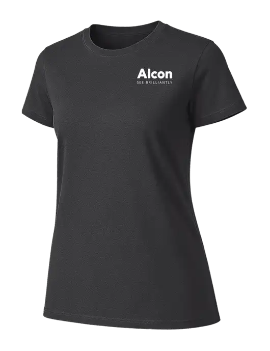 Womens Ring Spun Charcoal 4.5 oz T-Shirt w/Alcon Logo