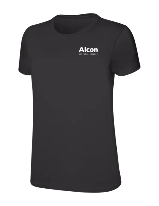 Womens Ring Spun Charcoal 4.5 oz T-Shirt w/Alcon Logo