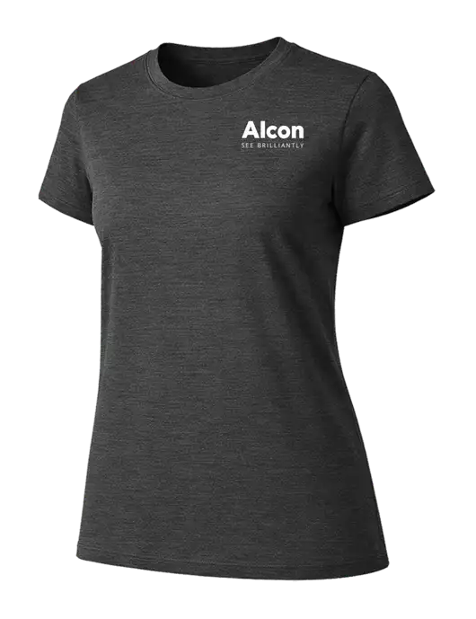 Womens Ring Spun Dark Heather Grey 4.5 oz T-Shirt w/Alcon Logo