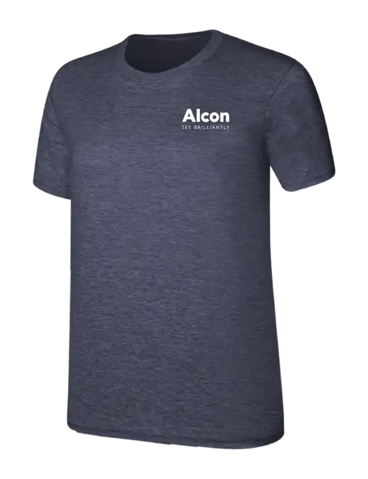 Womens Ring Spun Heather Navy 4.5 oz T-Shirt w/Alcon Logo
