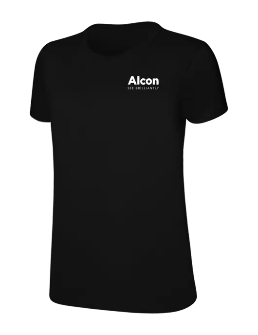 Womens Ring Spun Jet Black 4.5 oz T-Shirt w/Alcon Logo