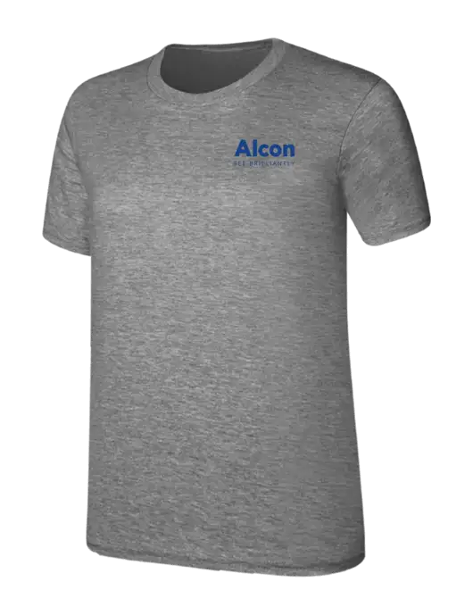 Womens Ring Spun Light Grey Heather 4.5 oz T-Shirt w/Alcon Logo