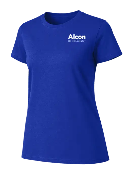 Womens Ring Spun Royal 4.5 oz T-Shirt w/Alcon Logo