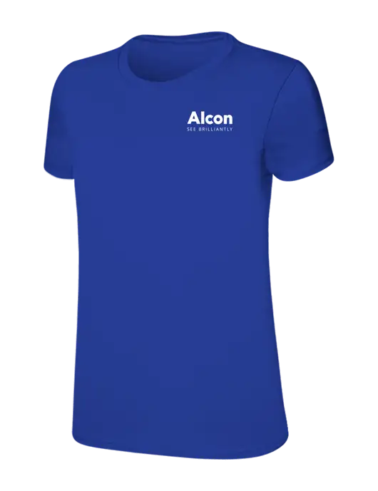 Womens Ring Spun Royal 4.5 oz T-Shirt w/Alcon Logo