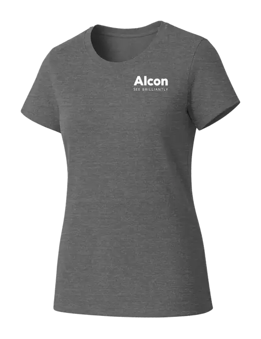 Womens Seriously Soft Grey Frost T-Shirt w/Alcon Logo