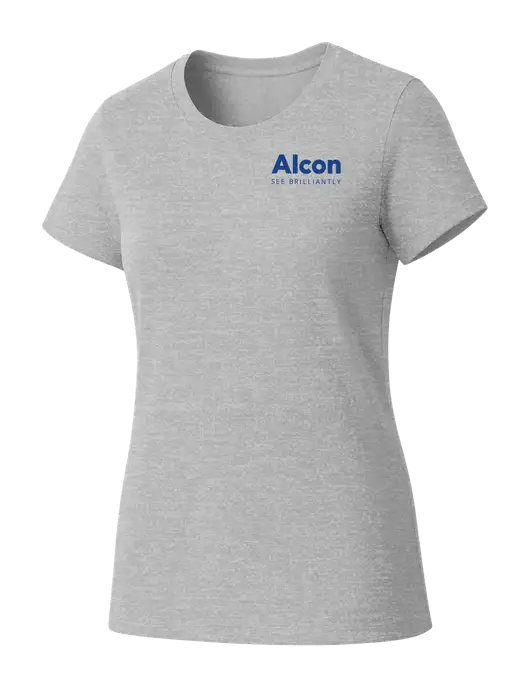 Womens Seriously Soft Light Heathered Grey T-Shirt w/Alcon Logo