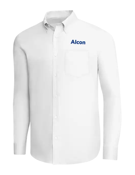 Brooks Brothers White Wrinkle-Free Stretch Pinpoint Shirt w/Alcon Logo