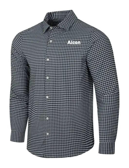 Dark Grey/White City Stretch Shirt w/Alcon Logo