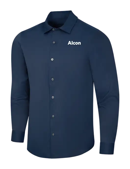 Navy City Stretch Shirt w/Alcon Logo
