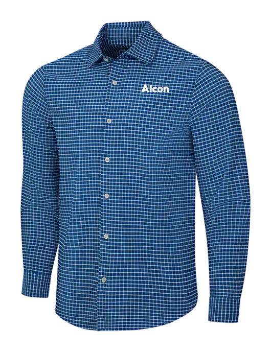 Navy/White City Stretch Shirt w/Alcon Logo