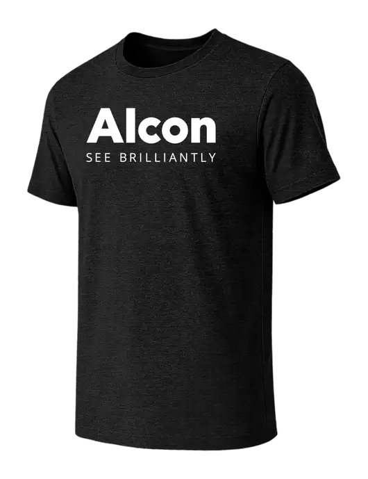BELLA+CANVAS Black Heather CVC Short Sleeve Tee w/Alcon Logo