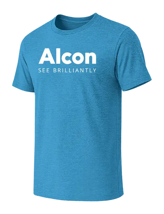 BELLA+CANVAS Heather Sapphire CVC Short Sleeve Tee w/Alcon Logo