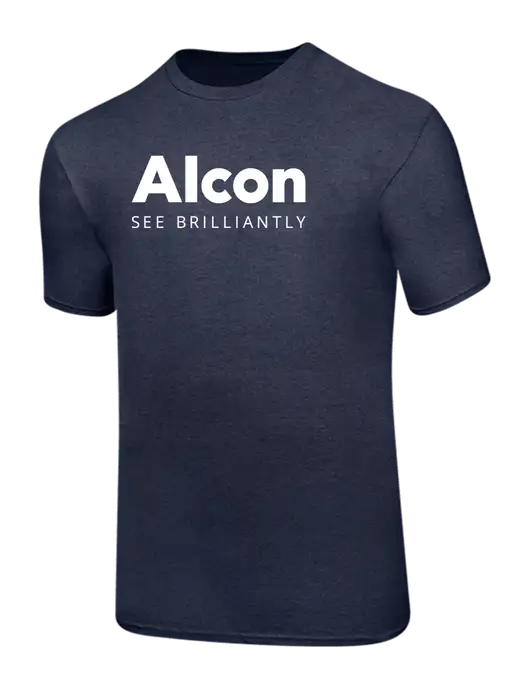 Ring Spun Heather Navy 4.5 oz T-Shirt w/Alcon Logo