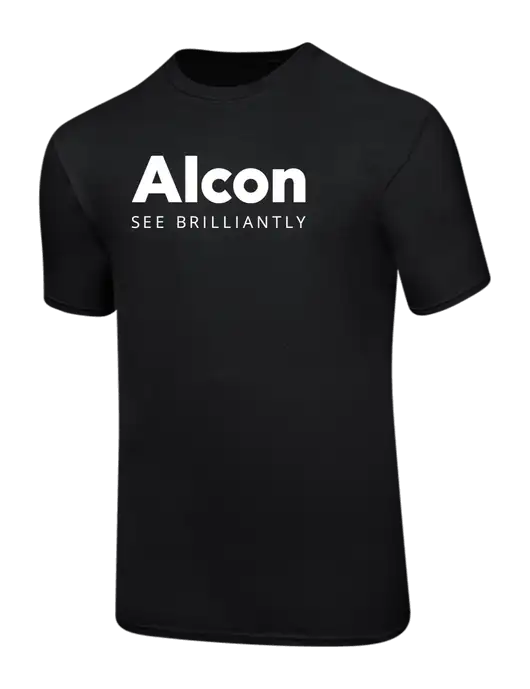 Ring Spun Jet Black 4.5 oz T-Shirt w/Alcon Logo