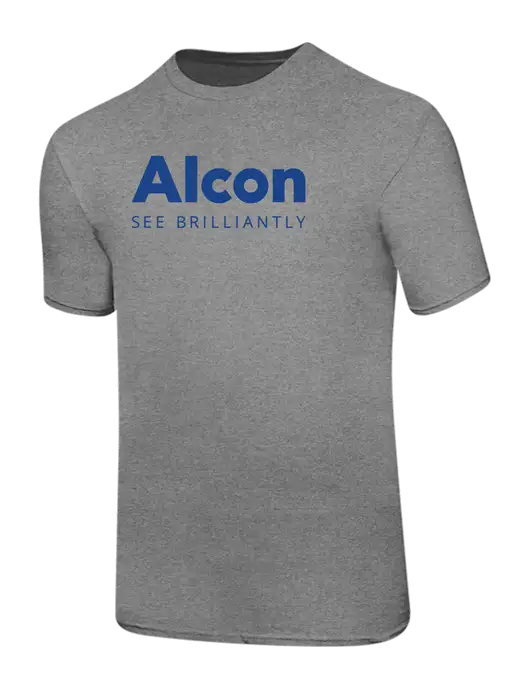 Ring Spun Light Heather Grey 4.5 oz T-Shirt w/Alcon Logo