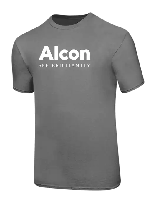 Ring Spun Medium Grey 4.5 oz T-Shirt w/Alcon Logo