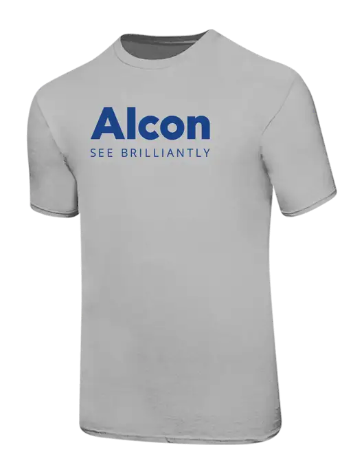Ring Spun Silver 4.5 oz T-Shirt w/Alcon Logo