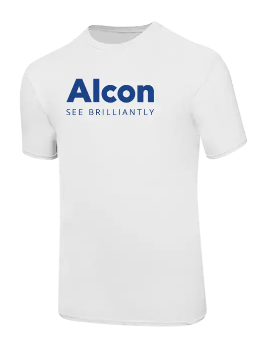 Ring Spun White 4.5 oz T-Shirt w/Alcon Logo