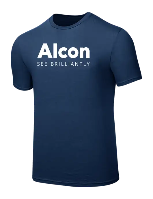 Seriously Soft Deep Slate Blue T-Shirt w/Alcon Logo