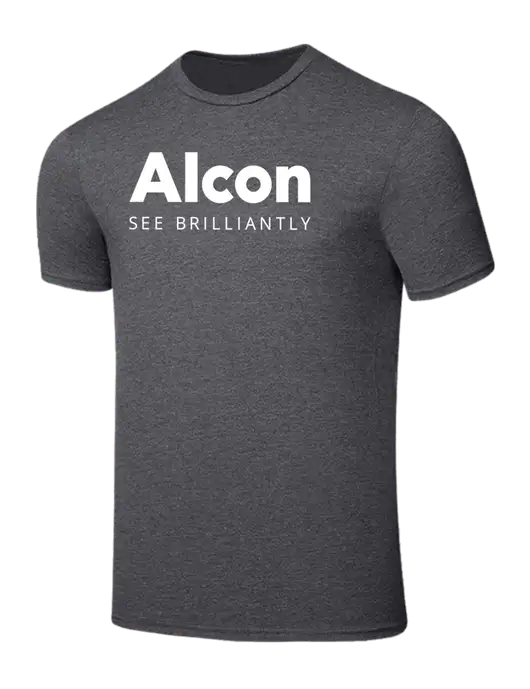 Seriously Soft Heathered Charcoal T-Shirt w/Alcon Logo