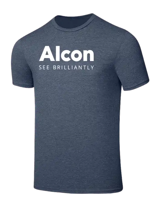 Seriously Soft Heathered Navy T-Shirt w/Alcon Logo