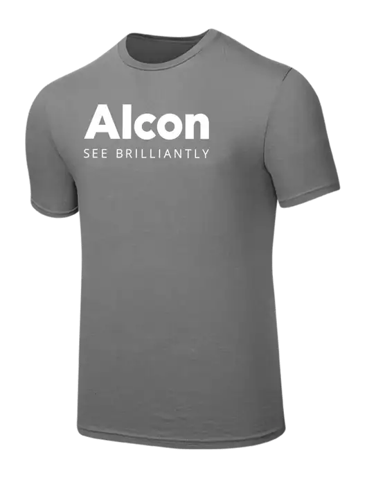 Seriously Soft Medium Grey T-Shirt w/Alcon Logo