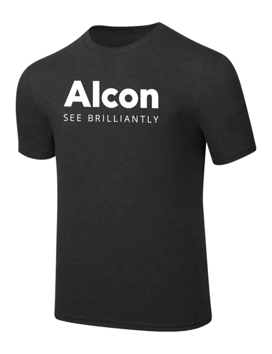 Simply Soft Black Frost 4.5oz  Poly/Combed Ring Spun Cotton T-Shirt w/Alcon Logo