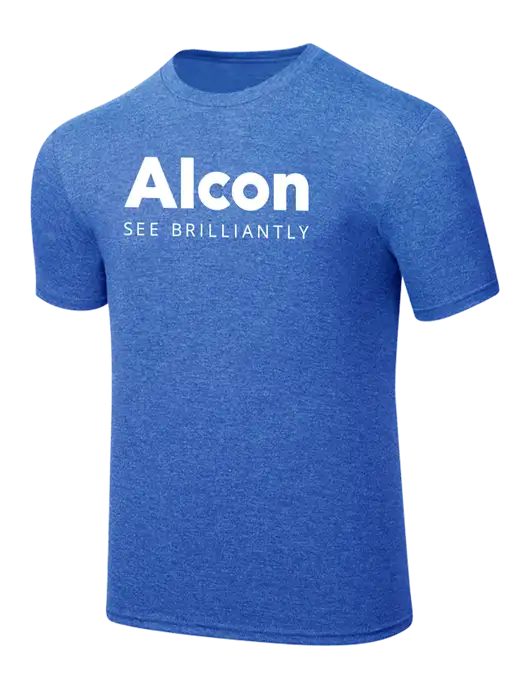 Simply Soft Royal Frost 4.5oz  Poly/Combed Ring Spun Cotton T-Shirt w/Alcon Logo