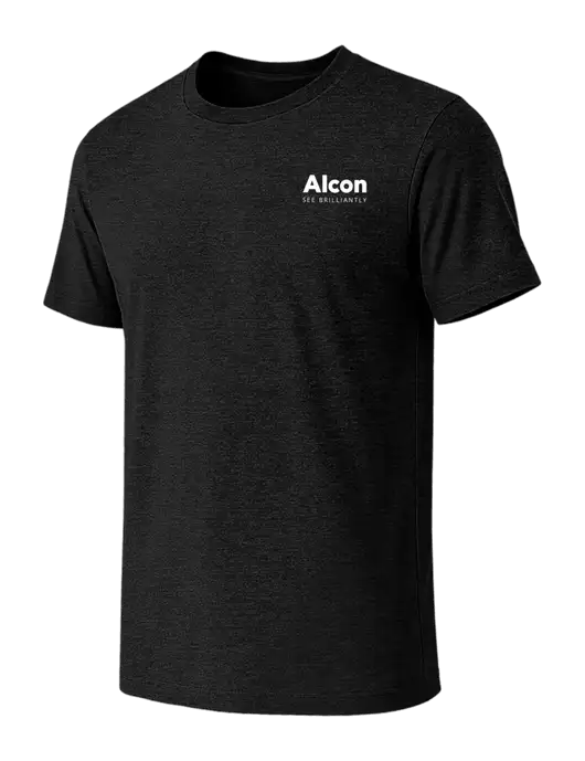 BELLA+CANVAS Black Heather CVC Short Sleeve Tee w/Alcon Logo