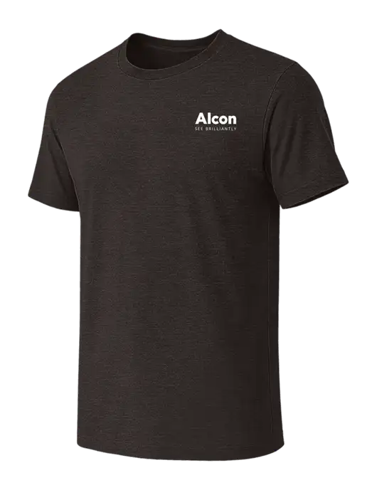 BELLA+CANVAS Dark Grey Heather CVC Short Sleeve Tee w/Alcon Logo
