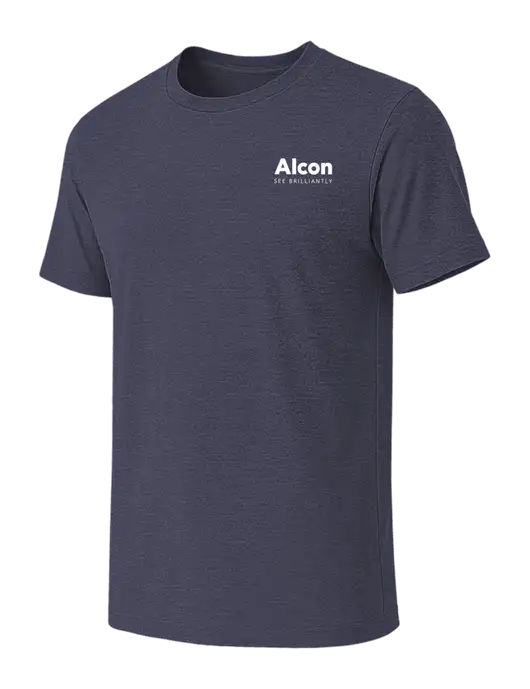 BELLA+CANVAS Heather Navy CVC Short Sleeve Tee w/Alcon Logo