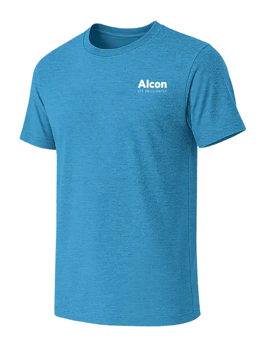 BELLA+CANVAS Heather Sapphire CVC Short Sleeve Tee w/Alcon Logo