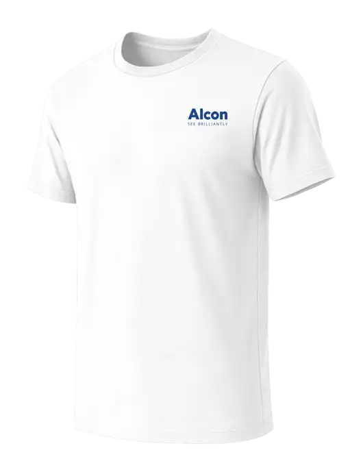 BELLA+CANVAS White Blend CVC Short Sleeve Tee w/Alcon Logo