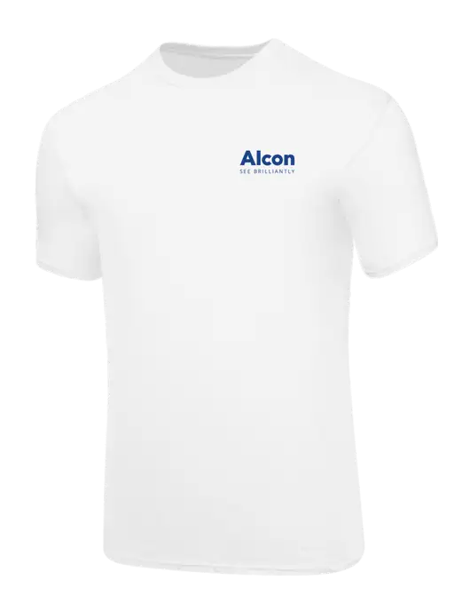 Core Blend White T-Shirt w/Alcon Logo